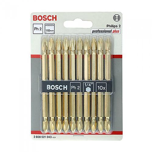 BOSCH #2608521043 GOLD MAGNETIC PHILIPS SCREWDRIVER BIT PH2-110MM (10 PCS/PKT)